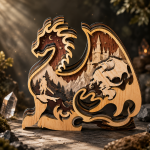 Dragon Knight Fantasy Laser Cut SVG | Multilayer Wooden Engraved Wall Decor | 3D Layered Wood Craft File DXF EPS PNG AI