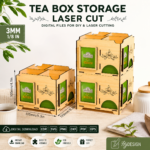 Tea Bag Organizer Laser Cut Bundle SVG | Tea Storage Box CNC Files | Glowforge Laser Cut Template | Tea Bag Holder DXF EPS AI PDF - Image 2