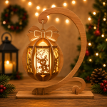 Xmas Lantern Bundle SVG, 5 Wooden Lantern Designs with Stand, Christmas Laser Cut Files, Glowforge LightBurn CNC DXF EPS AI PNG - Image 2
