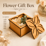 Laser Cut Gift Box Template, Wooden Storage Box SVG, DIY Gift Packaging Design Download - Image 2
