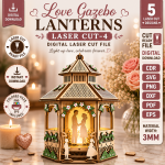 Gazebo Lantern SVG Bundle, Laser Cut Romantic Candle Lanterns, DIY Wedding Centerpiece Decor