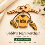 Laser Cut Mom Dad Keychains SVG, Family Keychain Bundle, Glowforge Cricut Instant Download - Image 2