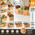 Drink Packet Organizer Laser Cut File, Tea Bag Coffee Sachet Holder SVG, Wooden Kitchen Storage Box DXF PDF EPS PNG