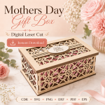 Mother's Day Gift Box Bundle SVG, Laser Cut Keepsake Box Template, DIY Gift for Mom - Image 2