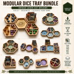 Gaming Tray SVG Laser Cut File, Dice Rolling Tray Template, DND RPG Board Game Organizer, Digital Download DXF PDF AI TXT
