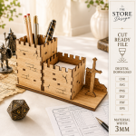 Dragon Desk Organizer Laser Cut File, Fantasy Desk Storage SVG, Wooden Pencil Holder DXF PDF EPS PNG, Digital Download - Image 12
