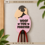 Dog Leash Holders Laser Cut Bundle, Pet Leash Rack SVG, Dog Collar Hanger, Paw Wall Hooks, CNC Digital Download Files - Image 10