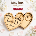 Ring Box Laser Cut File | Wedding Ring Holder SVG | Digital Download - Image 11