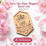 Save the Date Magnet Laser Cut File | Wedding Favor SVG | Digital Download - Image 11
