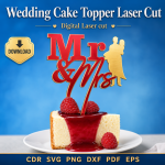 Wedding Cake Topper Laser Cut File | SVG Template | Digital Download | CDR SVG PNG DXF PDF EPS - Image 11