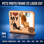 Pets Photo Frame Laser Cut SVG | Dog Cat Picture Frame CNC Files | Pet Memorial Photo Holder | Wooden Animal Frame Digital Download - Image 10