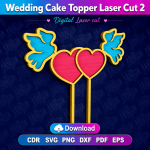 Wedding Cake Topper Laser Cut File | SVG Template | Digital Download | CDR SVG PNG DXF PDF EPS - Image 11
