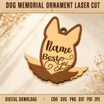 Dog Memorial Ornament SVG Laser Cut File | Pet Loss Keepsake Ornament | Personalized Dog Remembrance Decor | Rainbow Bridge Memorial Gift | CNC Glowforge Digital Download - Image 10