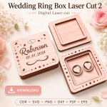Wedding Ring Box 2 Laser Cut File | Ring Bearer Box SVG | Digital Download - Image 11