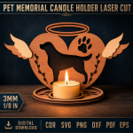 Pet Memorial Candle Holder Laser Cut File | Dog Cat Remembrance Lantern SVG | Personalized Pet Loss Gift | Wooden Sympathy Candle Holder CNC Template - Image 9