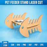 Pet Feeder Stand Laser Cut File | Raised Dog Cat Bowl Holder SVG | Wooden Elevated Pet Food Stand Template | CNC Digital Download DXF PDF EPS PNG CDR - Image 9