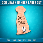 Dog Leash Hanger Laser Cut File | Pet Leash Holder SVG | Dog Wall Hook CNC Template | Paw Print Key Holder DXF PDF EPS Digital Download - Image 10