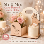 Cake Bento & Flower Holder SVG Bundle, Laser Cut Gift Box Files, DIY Birthday Gift Display - Image 10