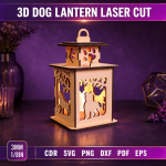 3D Dog Lantern Laser Cut SVG | Wooden Puppy Lamp Files | Pet Night Light CNC Template | Dog Lover Gift DXF EPS PDF Download - Image 11