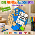 Kids Perpetual Calendar SVG | Laser Cut Montessori Calendar File | Digital Download - Image 11