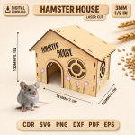 Hamster House Laser Cut SVG | DIY Wooden Pet Hideout | Small Animal Cage Decor DXF - Image 10