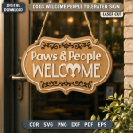 Dogs Welcome People Tolerated Sign SVG | Funny Dog Lover Laser Cut File | Pet Door Sign DXF CNC - Image 10