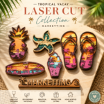 Tropical Beach Lantern SVG Bundle, Layered Wood Laser Cut Files, Summer Vacation Decor, Pineapple Flip Flop Starfish SVG for Glowforge