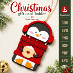 Christmas Gift Card Holder SVG | Wooden Gift Card Holder Laser Cut File - Image 8