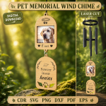 Pet Memorial Wind Chime SVG | Dog Cat Remembrance Laser Cut File | Rainbow Bridge Sympathy Gift Digital Download - Image 10