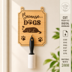 Pet Hair Roller Holder Digital File, Dog Cat Lint Roller Stand SVG, Pet Grooming Organizer Laser Cut DXF PDF EPS PNG - Image 10