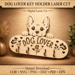 Dog Leash Hanger Wall Mounted | Pet Leash Holder Organizer with Hooks | Entryway Dog Collar Rack & Key Holder | Dog Lover Gift Idea - Image 9