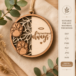 3D Memorial Ornaments Bundle Laser Cut Files | Remembrance Angel Ornament SVG DXF | Memorial Keepsake Christmas Decor | CNC Glowforge Digital Download - Image 10