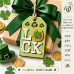 St Patricks Day Gift Tags Bundle Laser Cut File, Irish Shamrock Favor Tag SVG DXF, Lucky Charm Wood Tag Template, Glowforge CNC Digital Download - Image 10