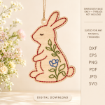 Easter Embroidery Blanks Bundle Laser Cut Files | Easter Ornament SVG DXF | Bunny Egg Embroidery Blanks | DIY Easter Decor Glowforge CNC Files - Image 10