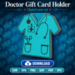 Doctor Gift Card Holder SVG | Laser Cut Medical Gift Card Holder | Doctor Appreciation Gift | CDR SVG PNG DXF PDF EPS - Image 11