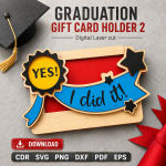 Graduation Money Holder SVG | Laser Cut Graduation Gift Card Holder | Digital Download - Image 11