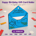 Birthday Gift Card Holder SVG | Happy Birthday Laser Cut File | Digital Download - Image 11