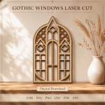 Gothic Windows Laser Cut SVG Bundle | 10 Cathedral Window Designs | Gothic Arch Wall Decor Files | Church Window CNC Pattern | CDR DXF PDF EPS PNG - Image 10