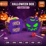Halloween Candy Box Laser Cut Files | Spooky Party Favor Box SVG DXF EPS PDF | Pumpkin Ghost Bat Treat Box Template | Digital Download - Image 10