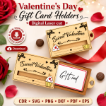 Valentine Gift Card Holder SVG | Valentine's Day Laser Cut File | Digital Download - Image 11