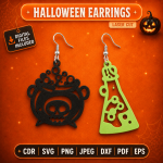 Halloween Earrings SVG | Spooky Laser Cut Earring Files | Digital Download - Image 10