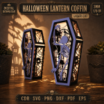 Halloween Lantern Coffin CNC Laser Cut Template - Image 10