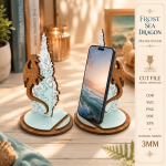 Dragon Phone Holder Laser Cut SVG, Fantasy Dragon Desk Stand, Wooden Phone Stand CNC File, Digital Download - Image 9