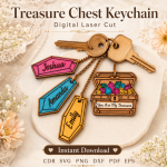 Laser Cut Mom Dad Keychains SVG, Family Keychain Bundle, Glowforge Cricut Instant Download - Image 11