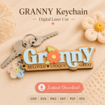 Mother's Day Keychain SVG, Mom Gift Laser Cut Template, DIY Family Keepsake Download - Image 9