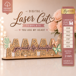 Mom Love You Desk Sign SVG, Laser Cut Gift for Mom, Glowforge Cricut CNC Files - Image 10