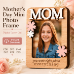 Mini Photo Frame SVG Bundle, Mother's Day Gift Template, Laser Cut Keepsake Frame Files - Image 11
