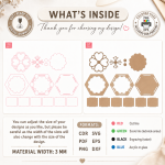 Flower Gift Boxes Laser Cut Bundle, Floral Box SVG, CNC Gift Box Template, Wedding Favor Box, DXF EPS PDF PNG Digital Files - Image 10