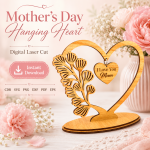 Hanging Heart Laser Cut Files, SVG DXF PDF Bundle, Mother's Day Keepsake Ornament Download - Image 11