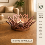 3D Candle Holders Bundle Laser Cut Files, Wooden Tea Light Holder SVG, Candle Stand DXF, CNC Decor Template, Glowforge Ready Design - Image 10